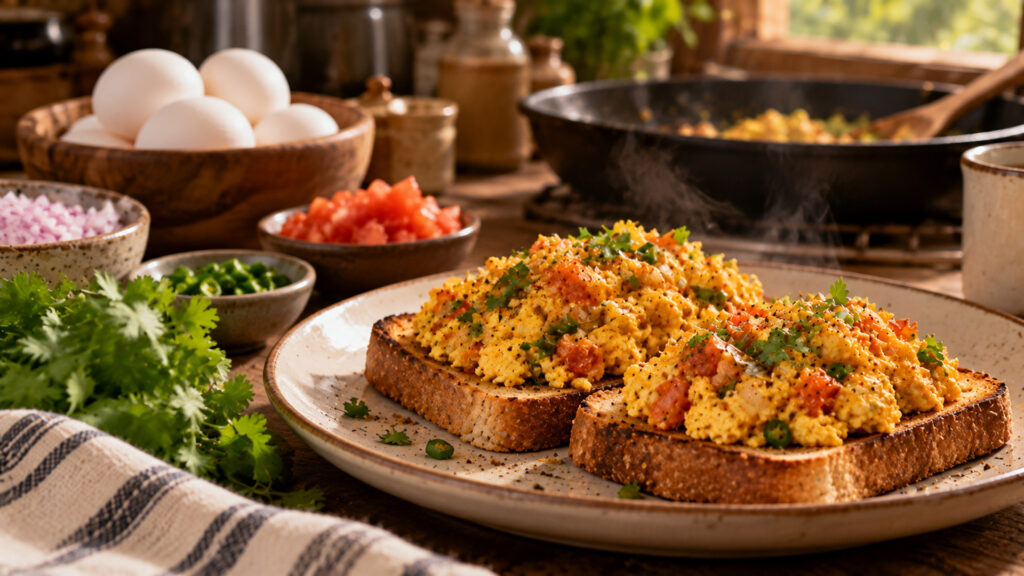 Weeknight Egg Bhurji on Toast