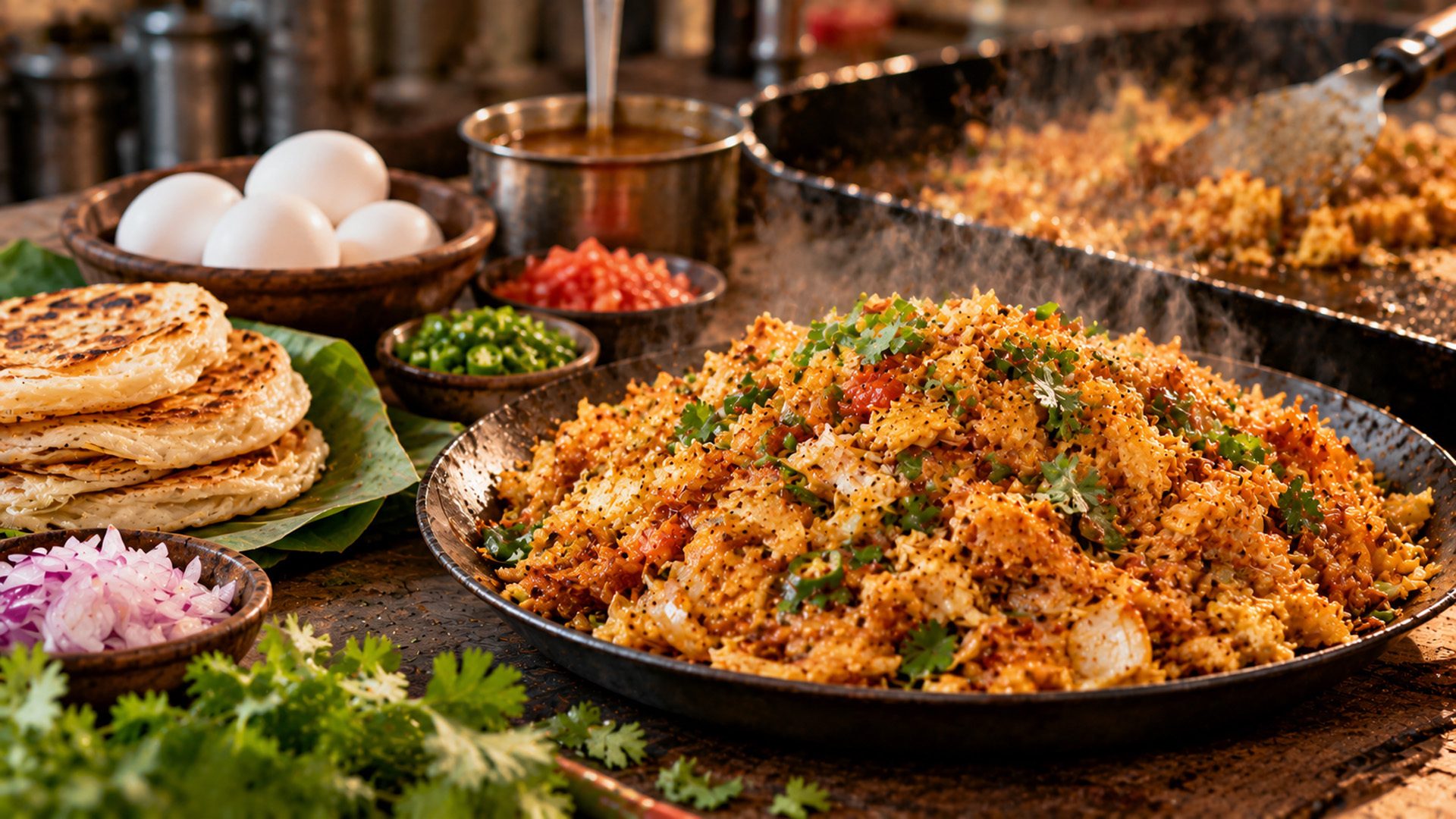 Kothu Parotta with Egg